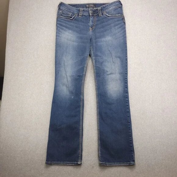 Silver Jeans Womens Size 14 L31 Suki Fluid Mid Slim Boot Denim Jeans Women - Picture 1 of 12